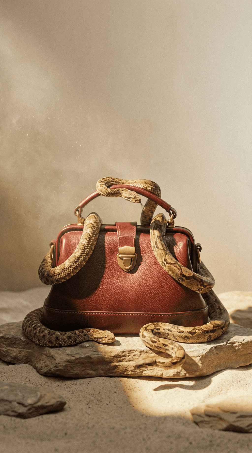 Vintage Doctors Bag - Dark Wine Red