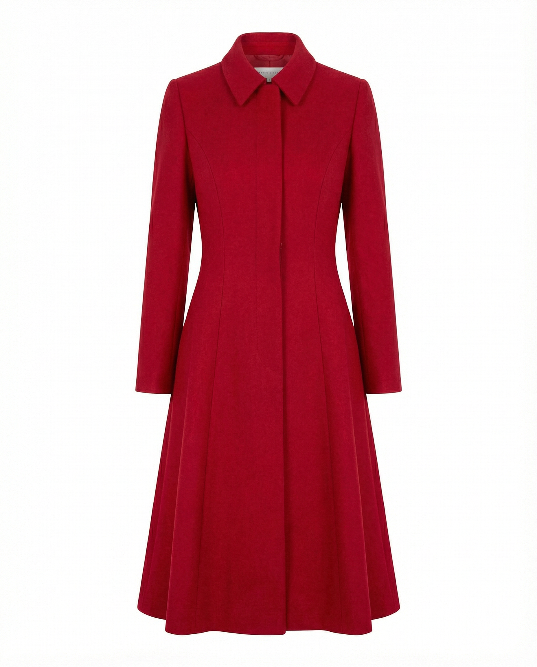 Tailored Red Wool Coat Dress