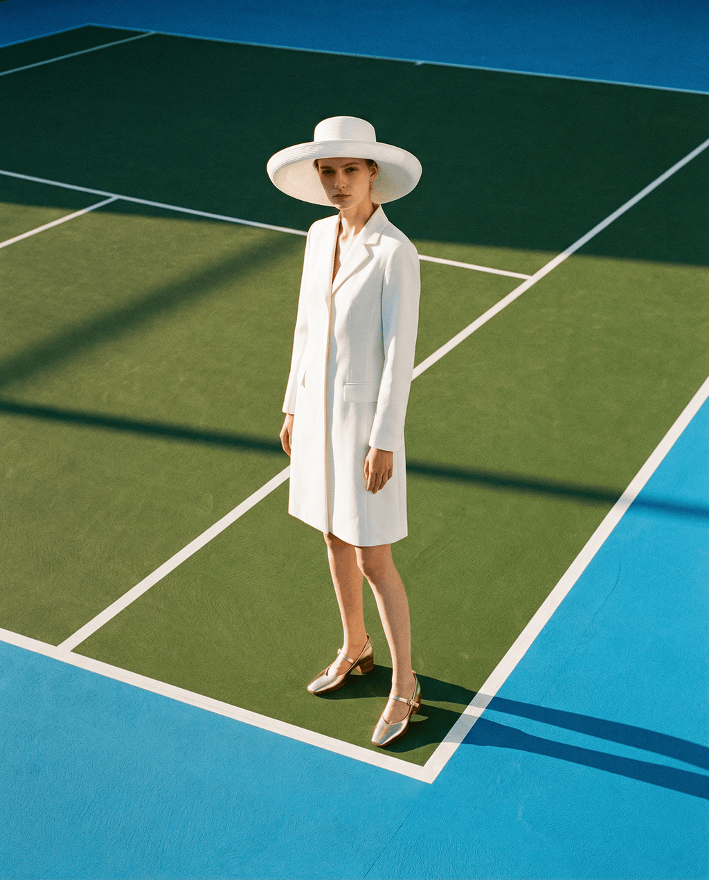 Metallic Leather Mary Janes Flats