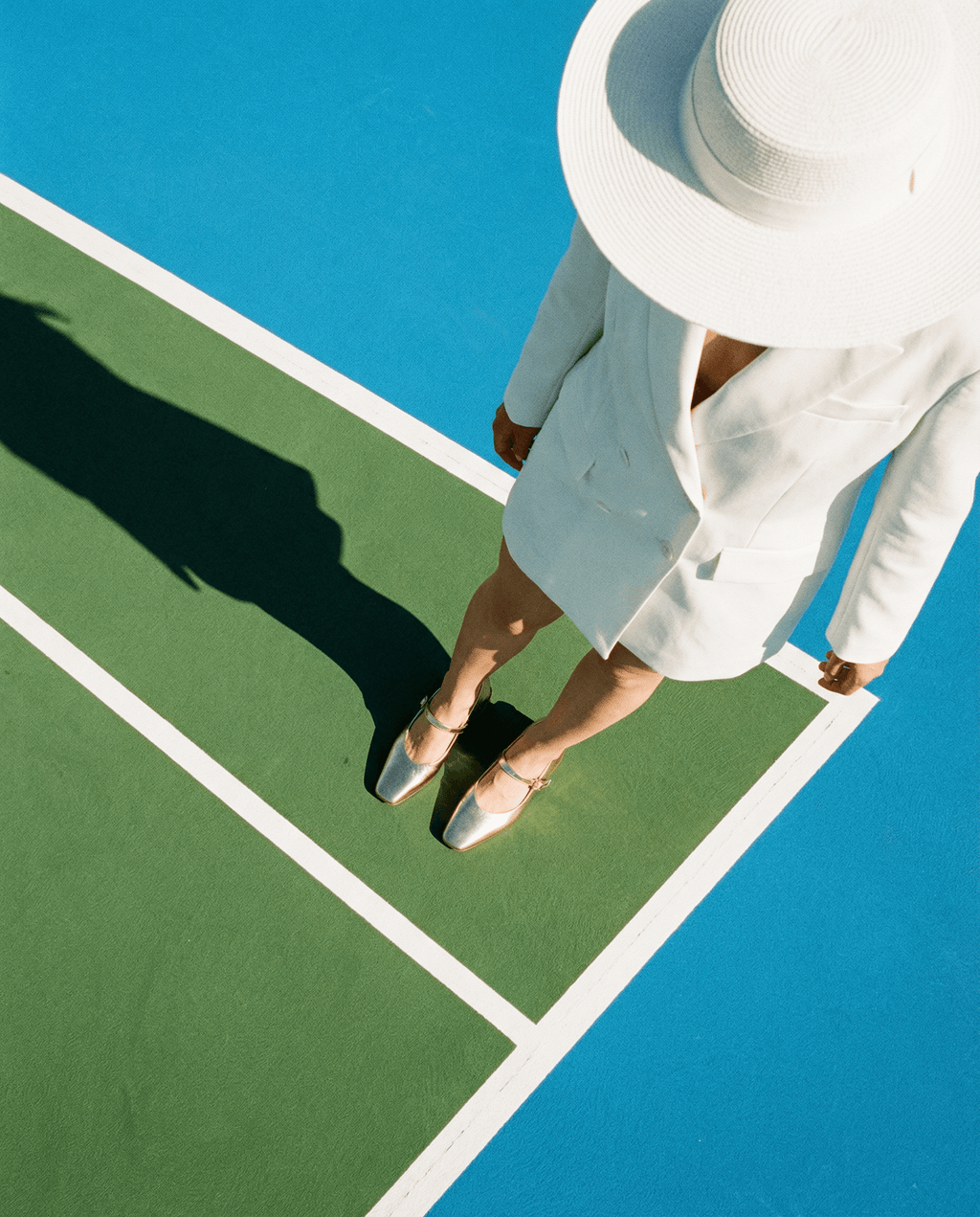 Metallic Leather Mary Janes Flats