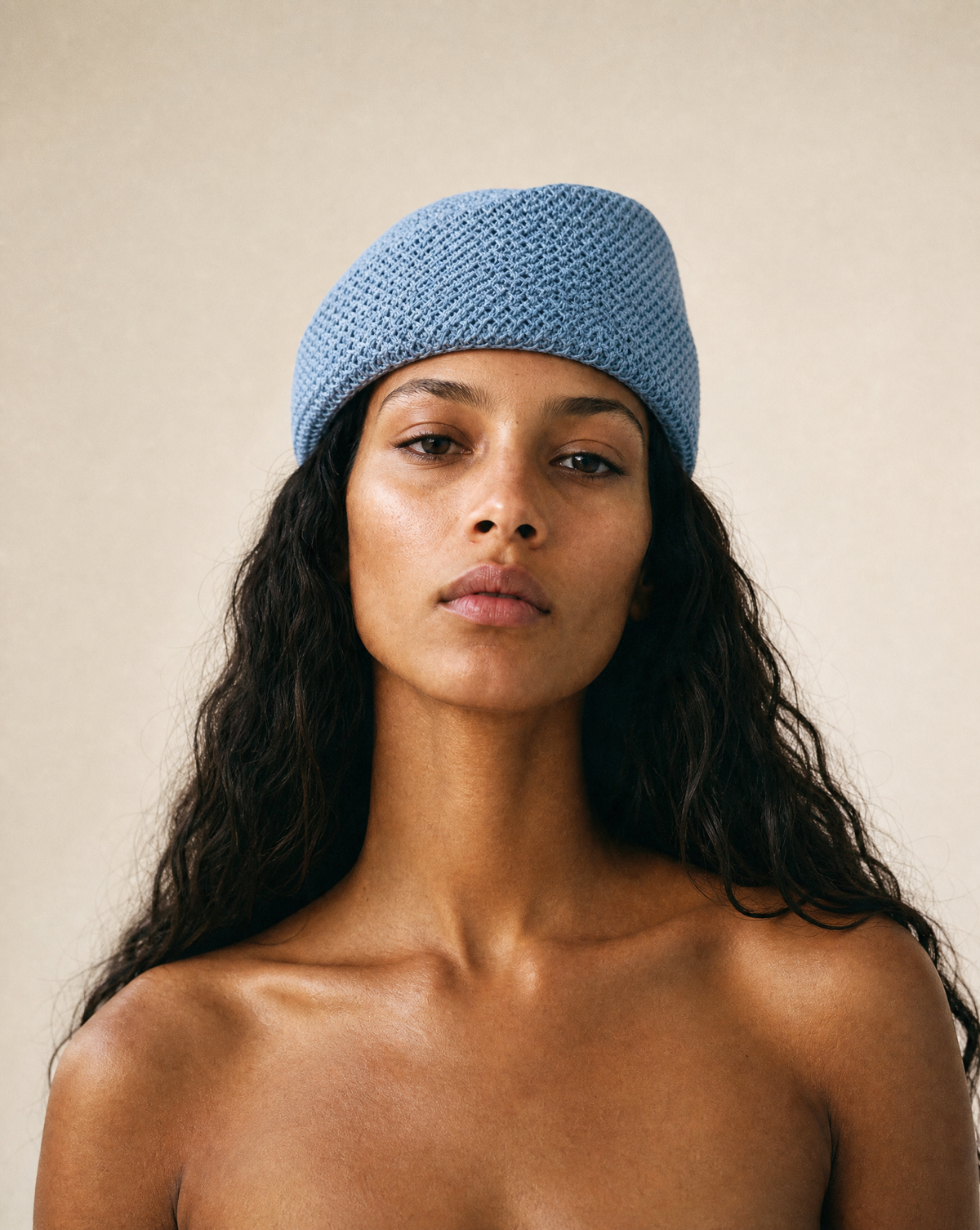 The Kensington Crochet Pillbox in Powder Blue