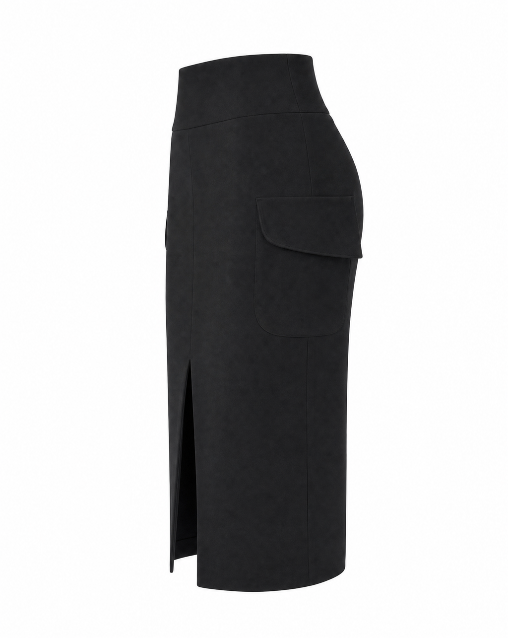 Tailored Midaxi Pencil Skirt with Statement Patch Pockets