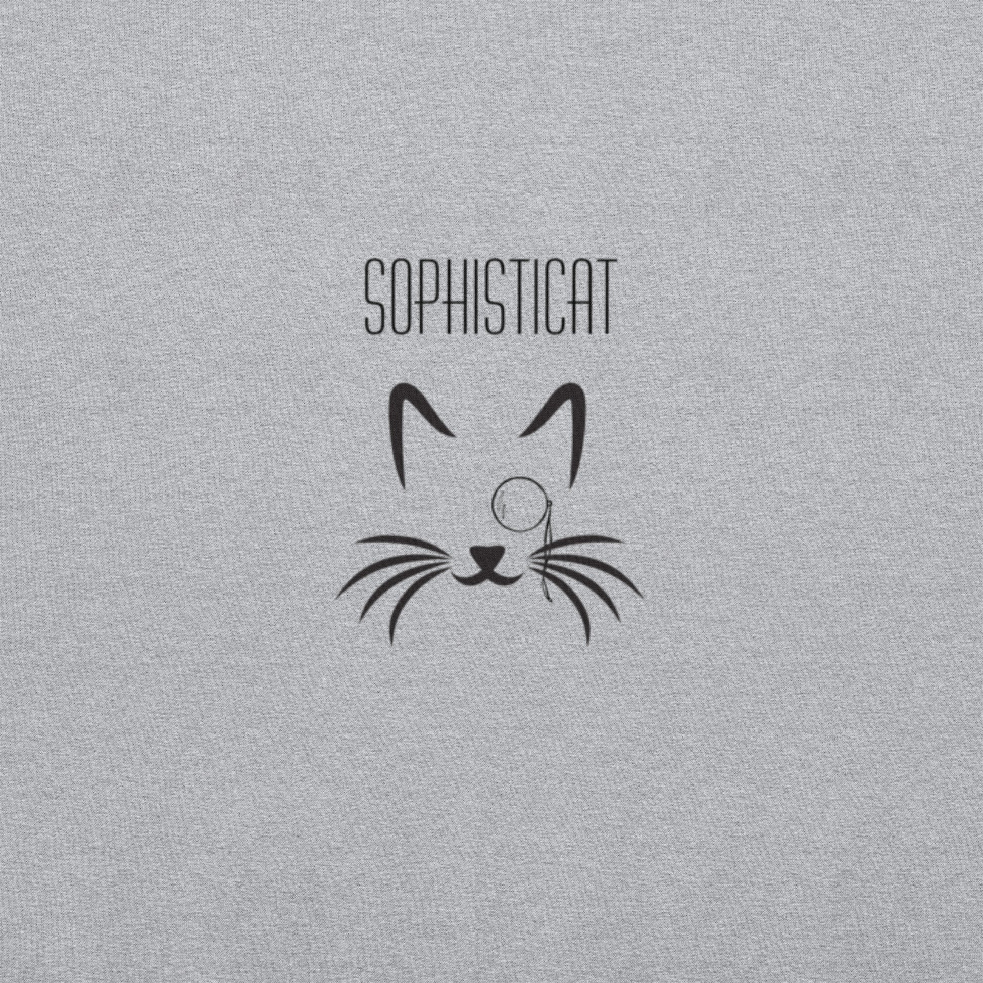 Sophisticat Unisex Sweatshirt with Monocle Cat Print in Various Colours