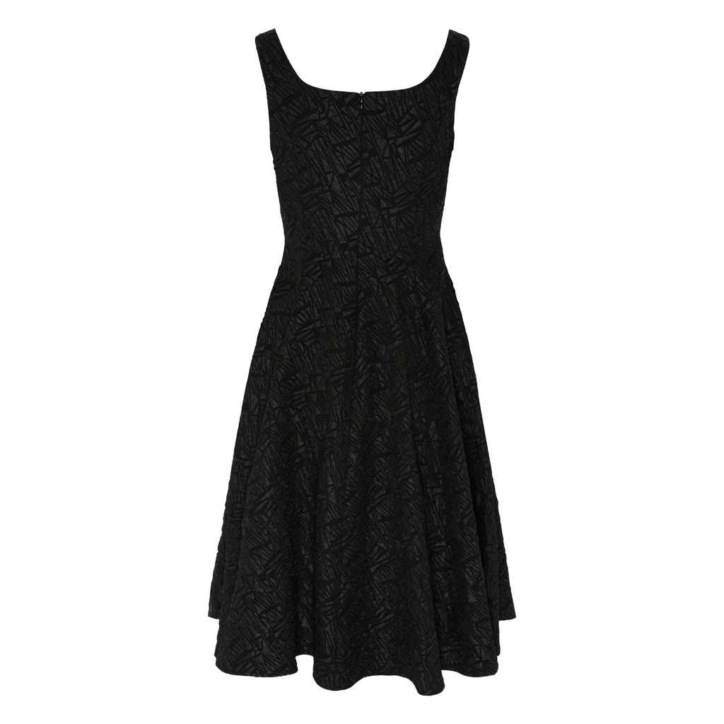 black empire dress Sleeveless Black Skater Midi with Square Neckline - Lera dress snova vintage 
