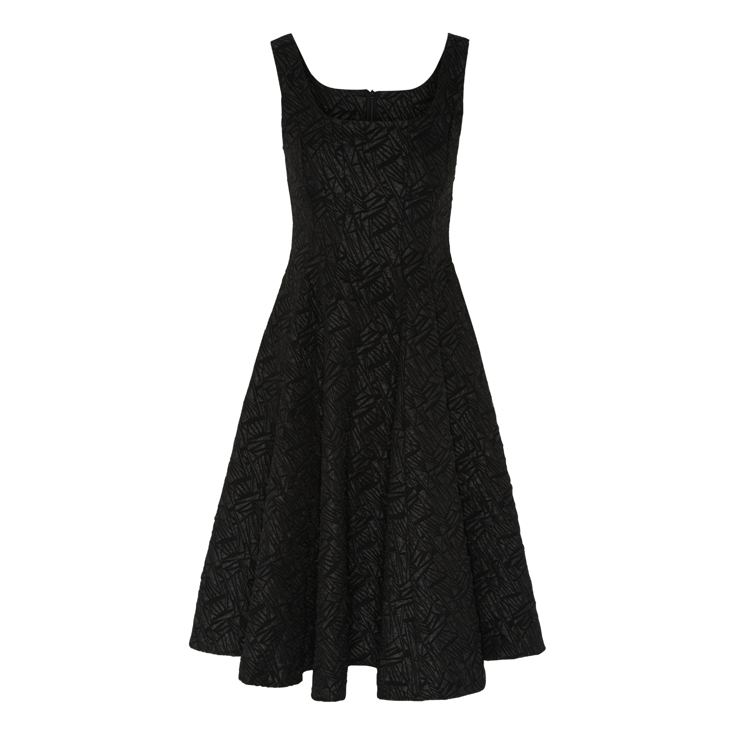 black empire dress Sleeveless Black Skater Midi with Square Neckline - Lera dress snova vintage 