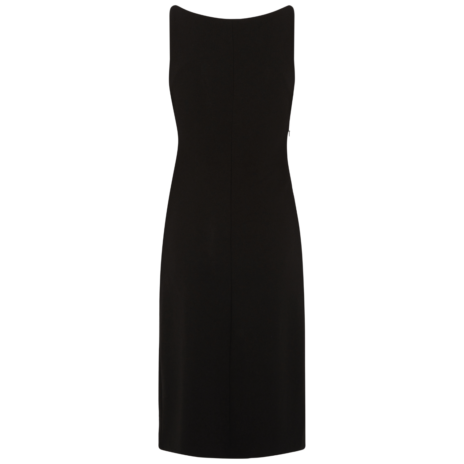 Black Dress With Ruched Waist Boat Neck 