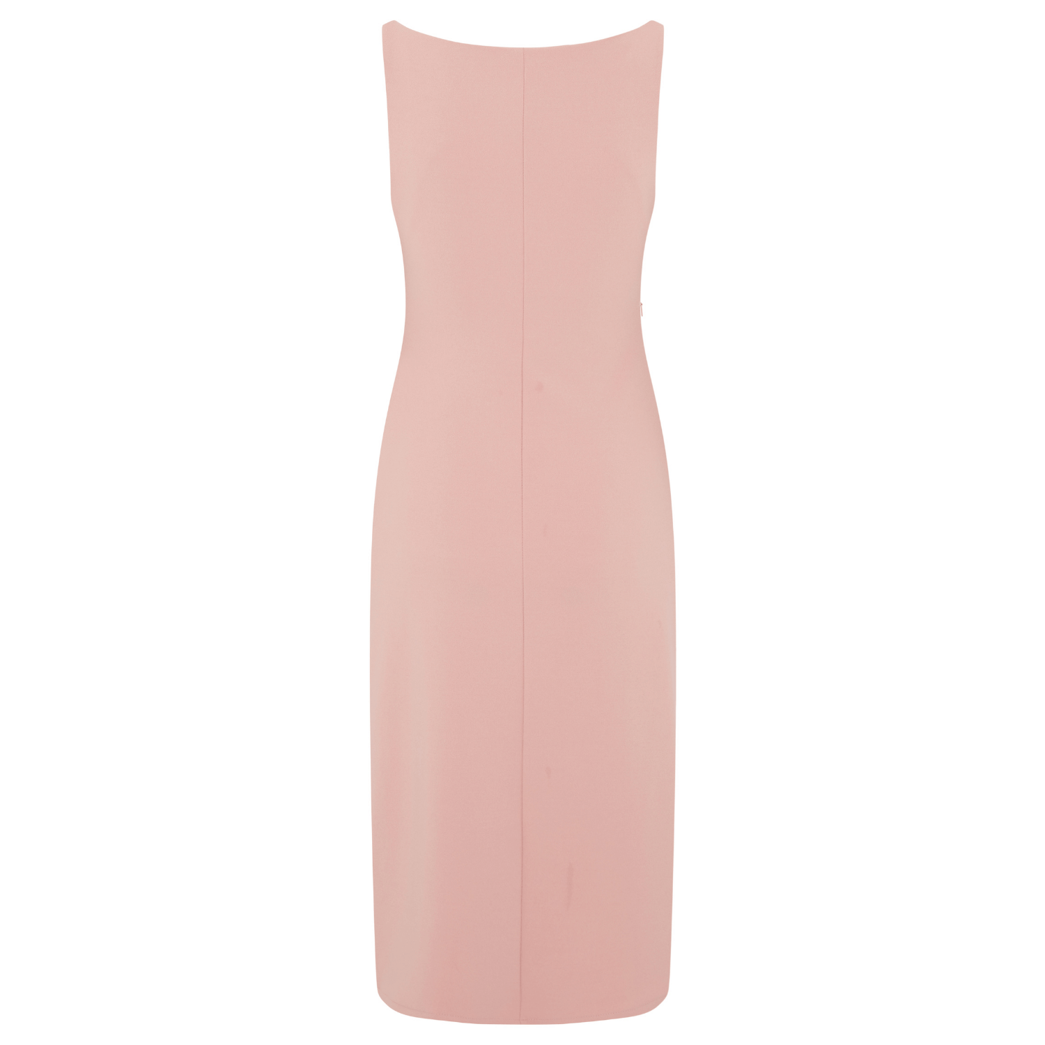 Pink Dress With Ruched Waist Boat Neck