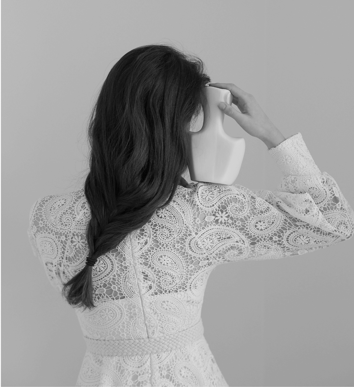 Crochet Midi With Long Ruched Sleeves and Belt Purple