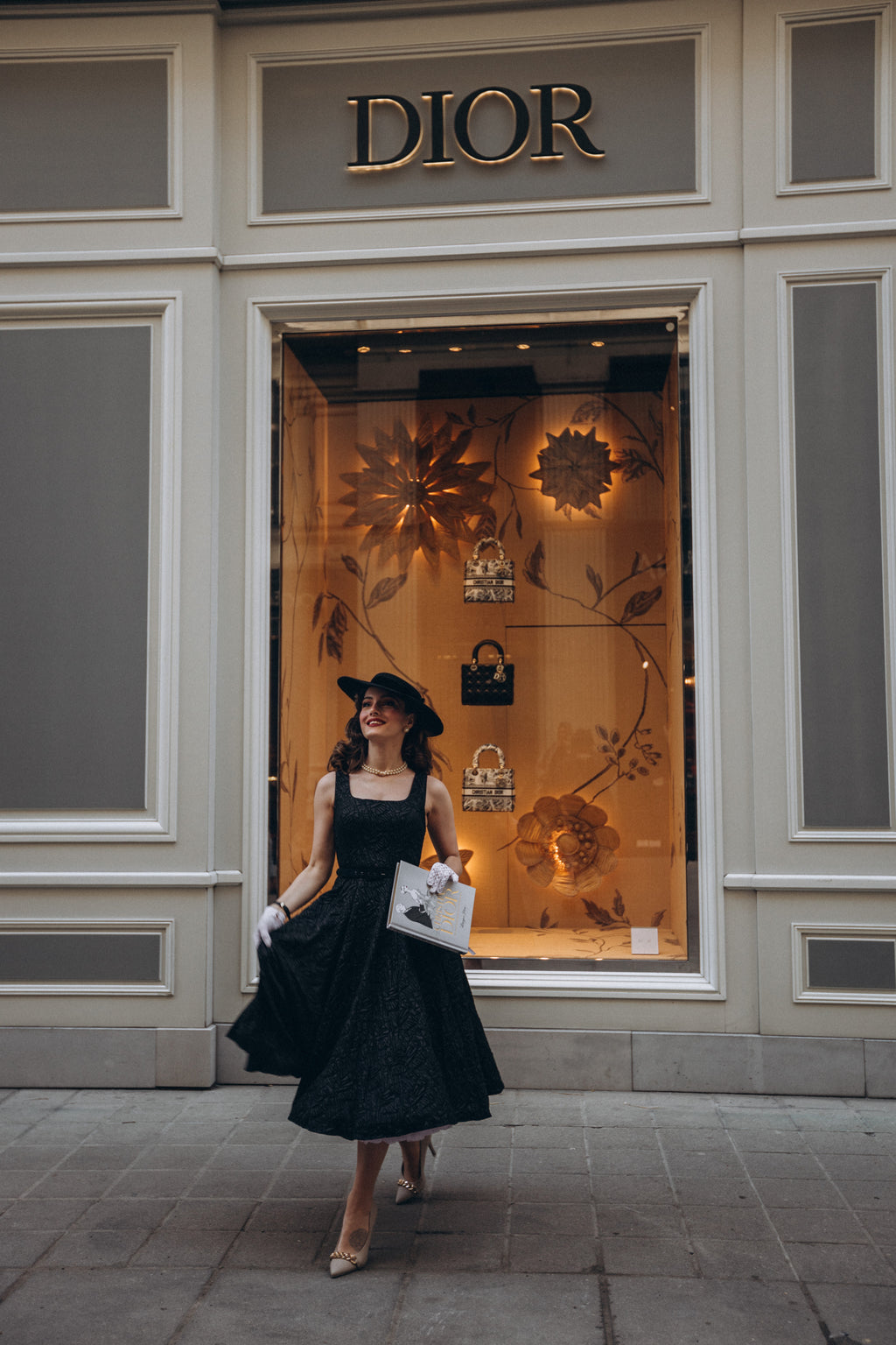 black empire dress Sleeveless Black Skater Midi with Square Neckline - Lera dress snova vintage 