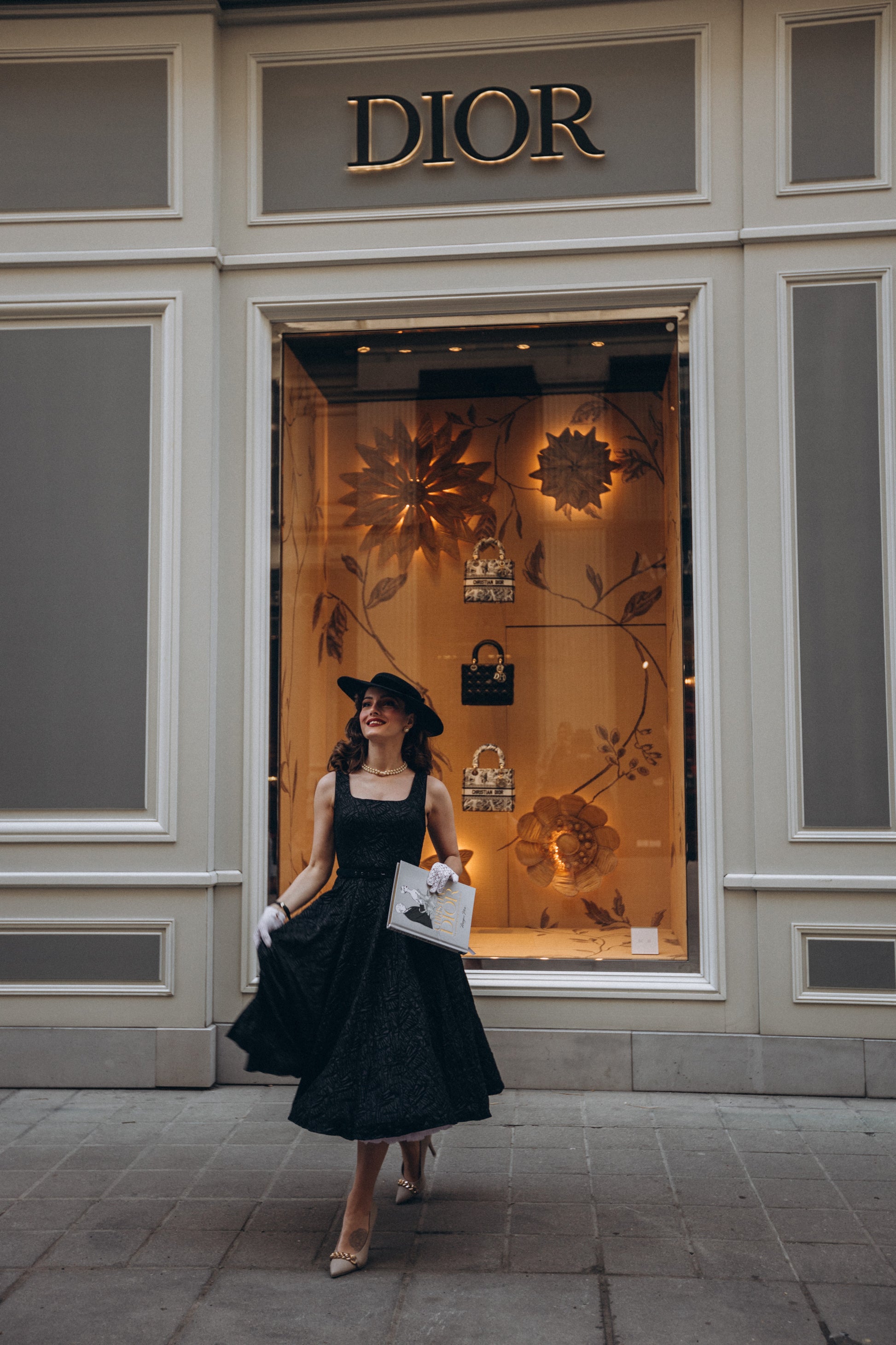 black empire dress Sleeveless Black Skater Midi with Square Neckline - Lera dress snova vintage 