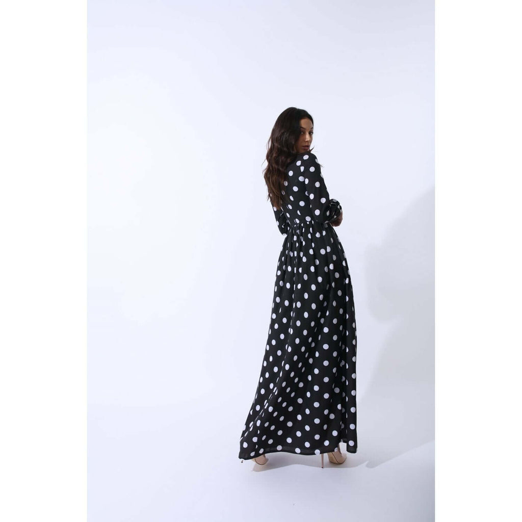 Monique Black Polka Dot Maxi - Dress Only