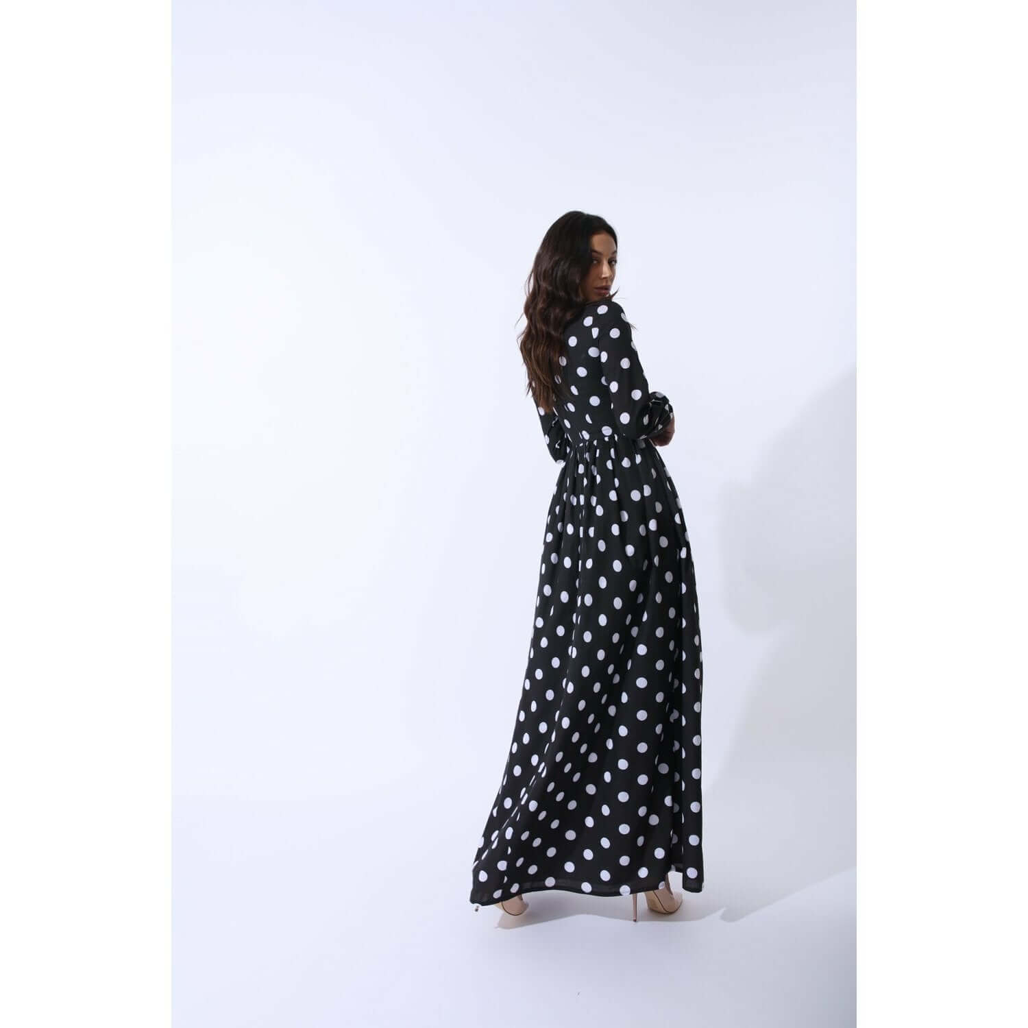 Monique Black Polka Dot Maxi - Dress Only