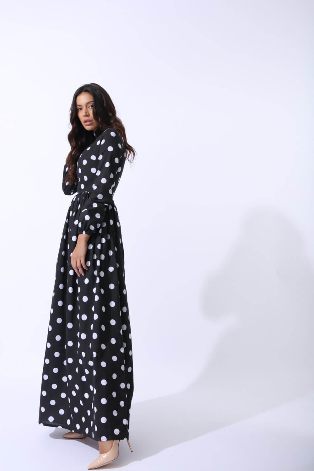 Monique Black Polka Dot Maxi - Dress Only